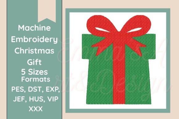 Christmas Gift Box Machine Embroidery