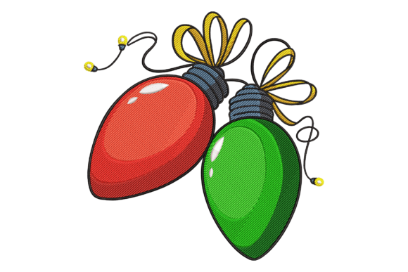 Christmas Lights Embroidery Design