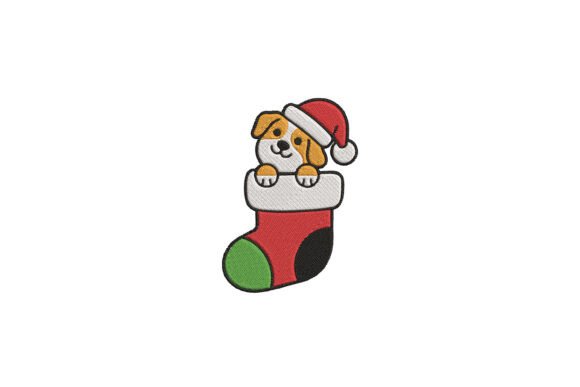 Christmas Puppy in Stocking