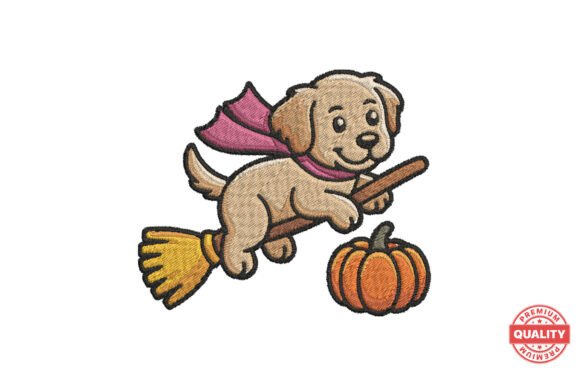 Flying Dog with Pumpkin