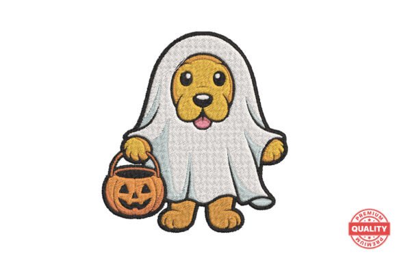 Halloween Dog Vampire with Pumpkin