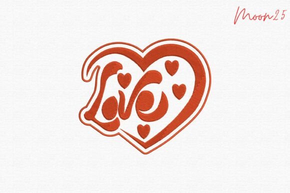 Love Heart Word Embroidery Design