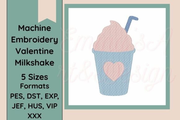 Milkshake Machine Embroidery Design