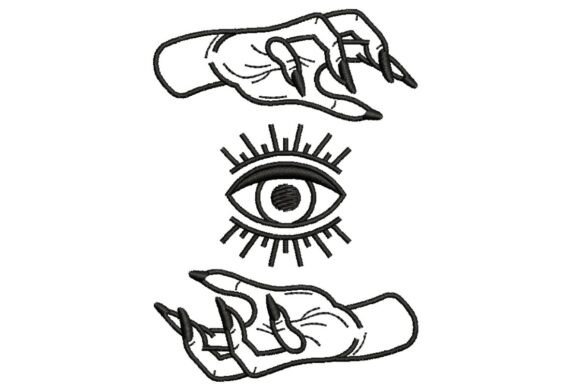 Mystical Hands with All-Seeing Eye Embroidery