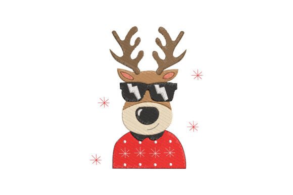 Reindeer Christmas Embroidery Design