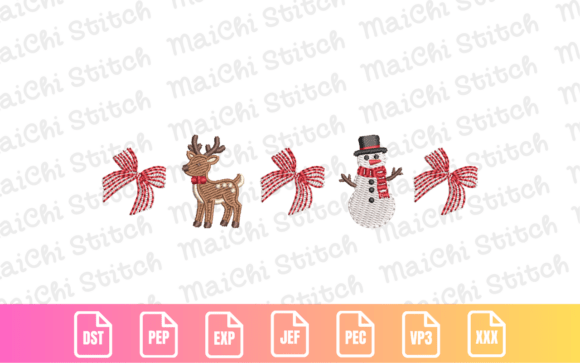Reindeer Snowman Border