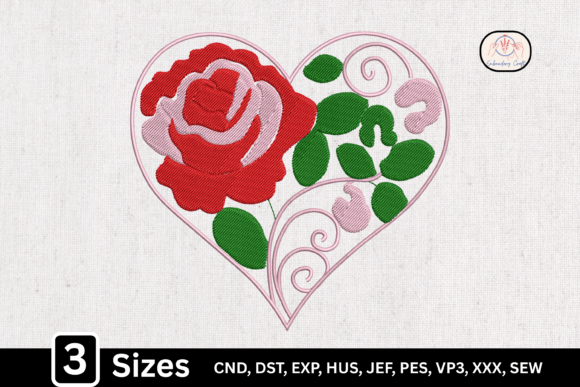 Rose Flower Line Art Heart