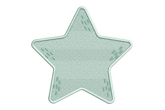 Soft Pastel Star with Dashes Embroidery Design