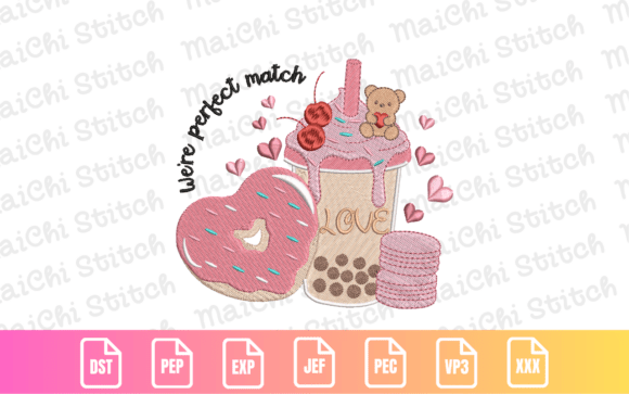 Valentine Boba Donut