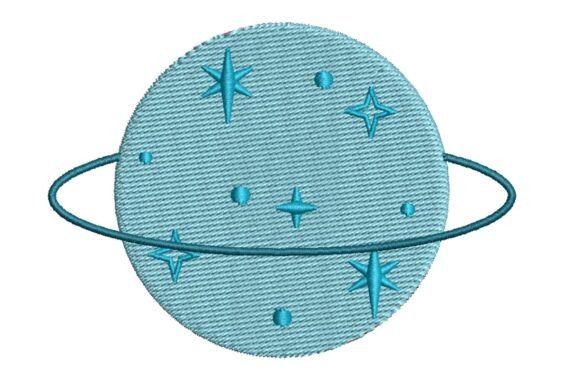 Whimsical Celestial Planet Embroidery Design
